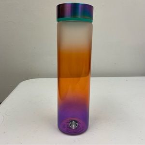 Starbucks Iridescent Glass Water Bottle Tumbler Summer 2020 Ombre Rainbow